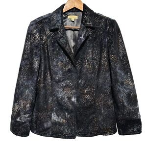 Y2K KERRYBROOKE Textured Shimmer Blazer Grunge Glam Goth Luxe Dark Academia